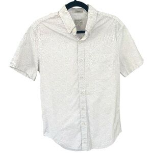 JCrew Classic Stretch White Cotton Button Down Short Sleeve Shirt Collared